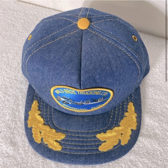 Vintage Denim Wald Bros. Trucking LTD Grimshaw Alta Snap Back Trucker Hat - Picture 2 of 11